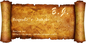 Bognár Jakab névjegykártya