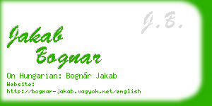 jakab bognar business card